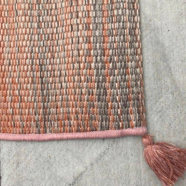 Pink Warm Outdoor Striped Area Rug 7' x 10'