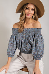 Animal Print Smocked Off the Shoulder Top king-general-store-5710.myshopify.com