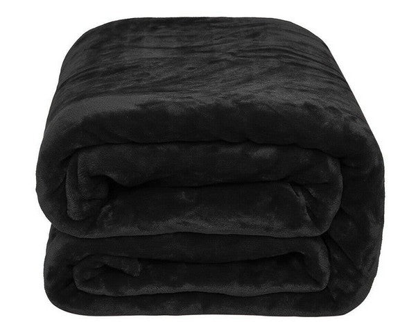 Black Super Soft Cozy Bed Throw Flannel Blanket king-general-store-5710.myshopify.com