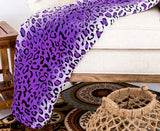 Leopard Purple Warm Cozy Throw Flannel Blanket king-general-store-5710.myshopify.com