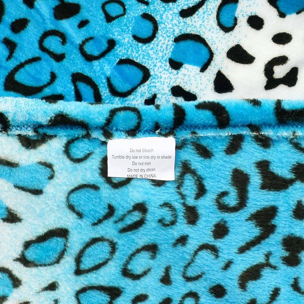 Leopard Turquoise Warm Cozy Bed Throw Blanket king-general-store-5710.myshopify.com