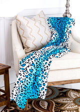 Leopard Turquoise Warm Cozy Bed Throw Blanket king-general-store-5710.myshopify.com