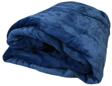 Navy Super Warm Cozy Bed Throw Flannel Blanket king-general-store-5710.myshopify.com