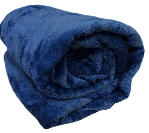 Navy Super Warm Cozy Bed Throw Flannel Blanket king-general-store-5710.myshopify.com