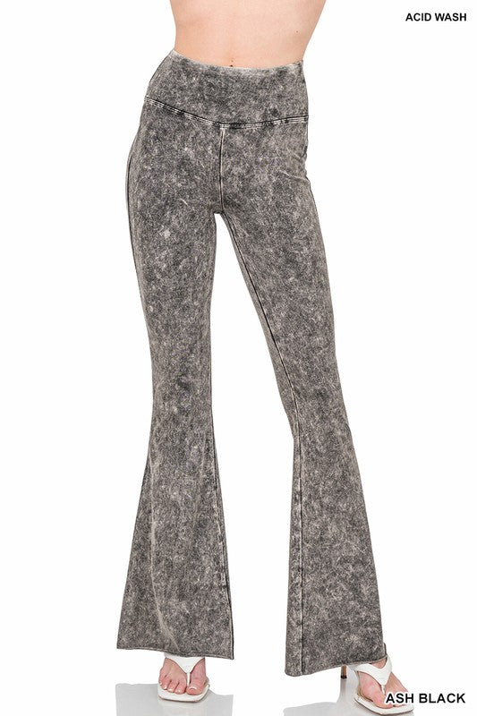 Acid Wash High Waist Raw Edge Hem pants king-general-store-5710.myshopify.com