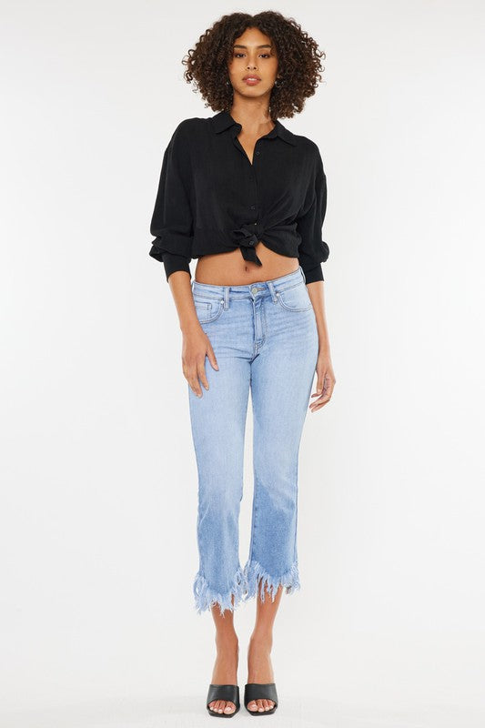 High Rise Crop Bootcut Denim Jeans king-general-store-5710.myshopify.com