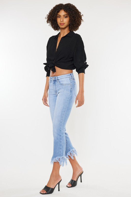 High Rise Crop Bootcut Denim Jeans king-general-store-5710.myshopify.com