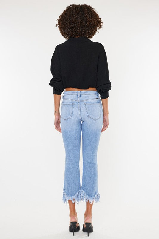 High Rise Crop Bootcut Denim Jeans king-general-store-5710.myshopify.com