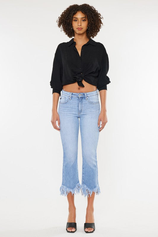 High Rise Crop Bootcut Denim Jeans king-general-store-5710.myshopify.com