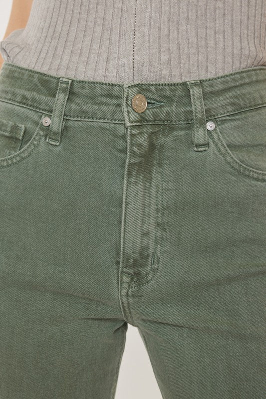 Ultra High Rise 90's Olive Straight Jeans king-general-store-5710.myshopify.com