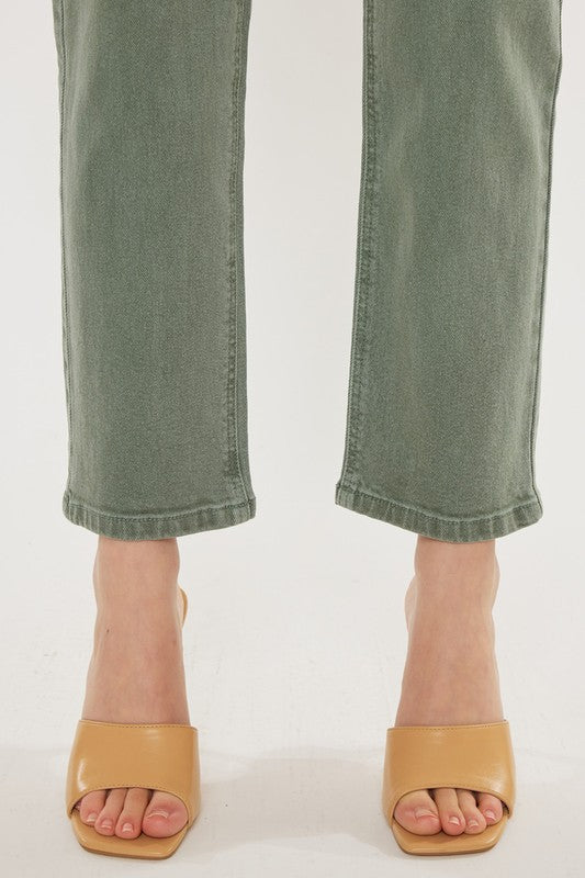 Ultra High Rise 90's Olive Straight Jeans king-general-store-5710.myshopify.com