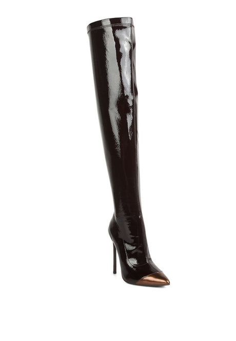 Chimes High Heel Patent Long Boots king-general-store-5710.myshopify.com