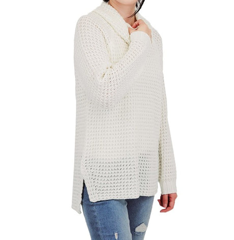 Cowl Neck Oversized Pop-Corn Knit Tunic Sweater king-general-store-5710.myshopify.com