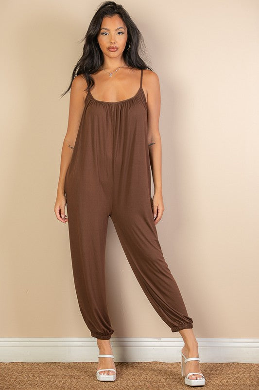 Spaghetti Strap Solid Jumpsuit king-general-store-5710.myshopify.com