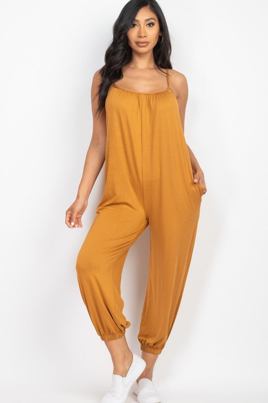 Spaghetti Strap Solid Jumpsuit king-general-store-5710.myshopify.com