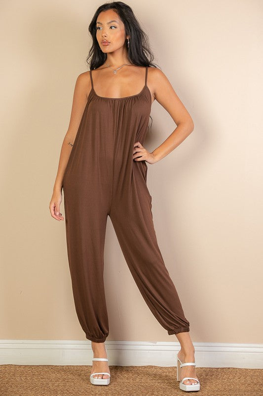 Spaghetti Strap Solid Jumpsuit king-general-store-5710.myshopify.com