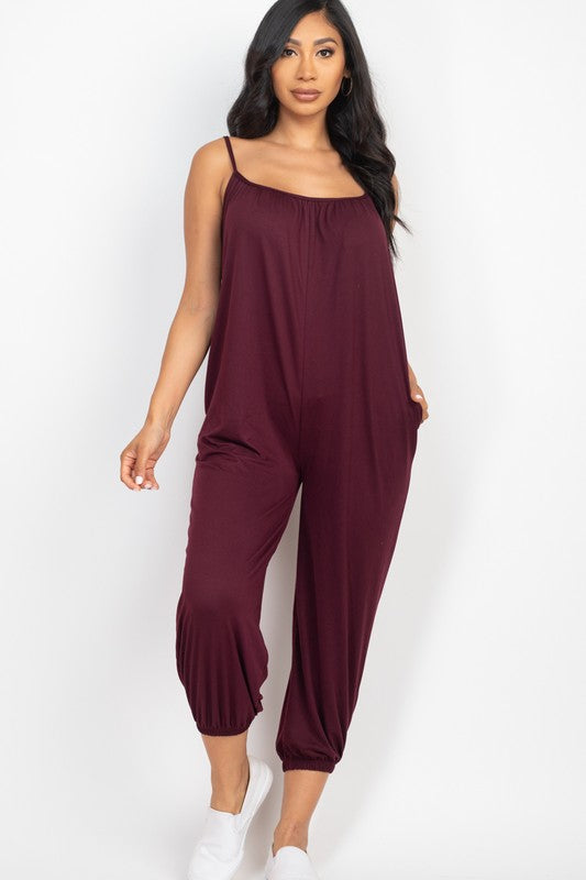 Spaghetti Strap Solid Jumpsuit king-general-store-5710.myshopify.com