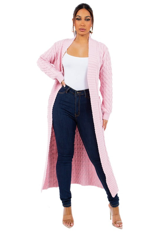 Pink Long Maxi Cardigan king-general-store-5710.myshopify.com