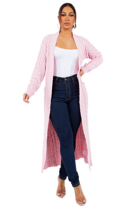 Pink Long Maxi Cardigan king-general-store-5710.myshopify.com