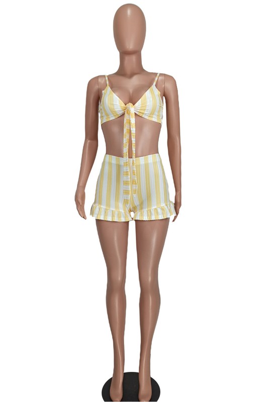 Yellow Sexy Bralette Top Shorts Set king-general-store-5710.myshopify.com