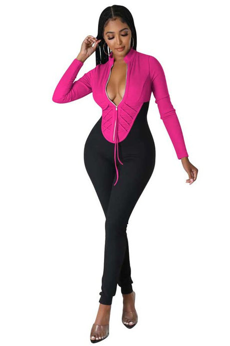 Long Sleeve Zipper Up Jumpsuit king-general-store-5710.myshopify.com