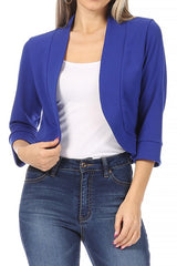 Solid Waist Length Collarless Blazer Cardigan king-general-store-5710.myshopify.com