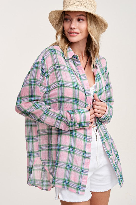 Relaxed Fit Plaid Liz Shirt