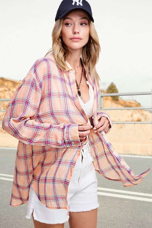 Relaxed Fit Plaid Liz Shirt