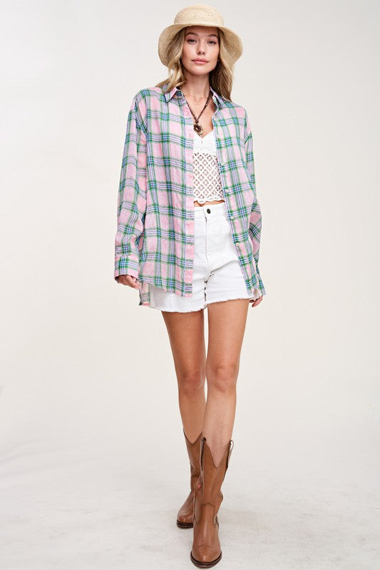 Relaxed Fit Plaid Liz Shirt