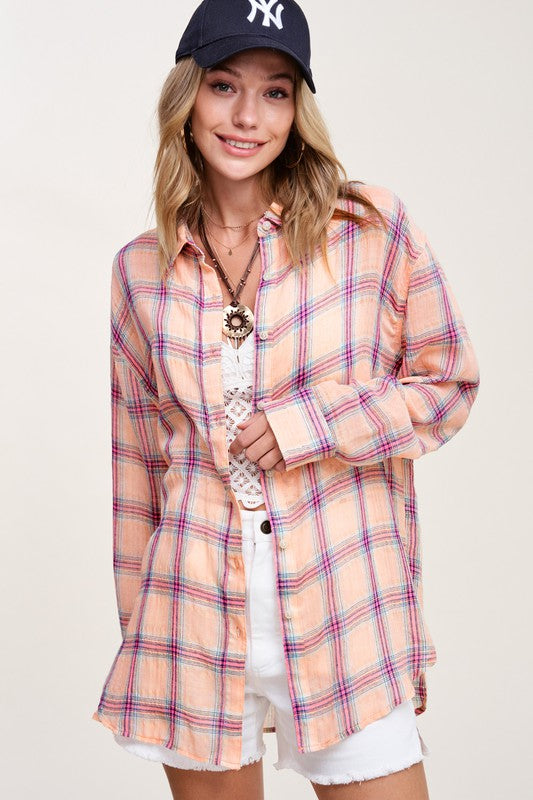 Relaxed Fit Plaid Liz Shirt