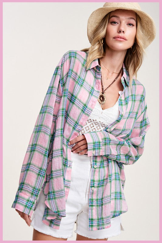 Relaxed Fit Plaid Liz Shirt