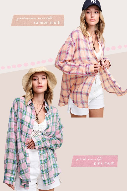 Relaxed Fit Plaid Liz Shirt