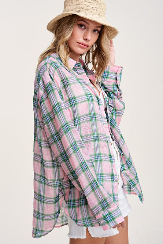 Relaxed Fit Plaid Liz Shirt