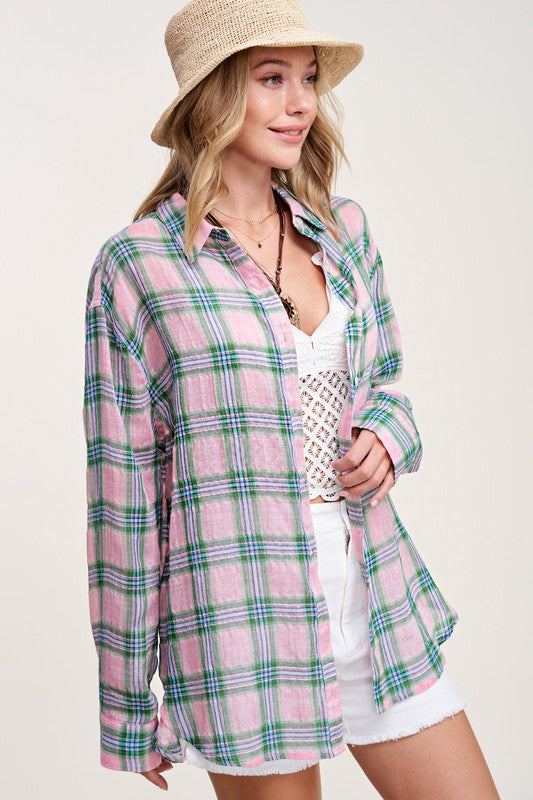 Relaxed Fit Plaid Liz Shirt