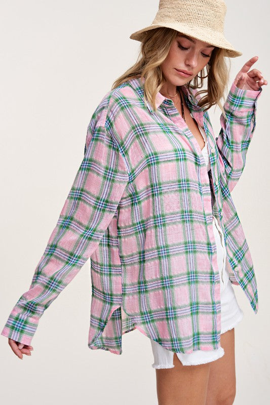 Relaxed Fit Plaid Liz Shirt