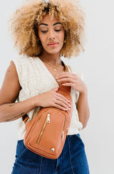 Vegan Leather Camry Sling Crossbody Bag