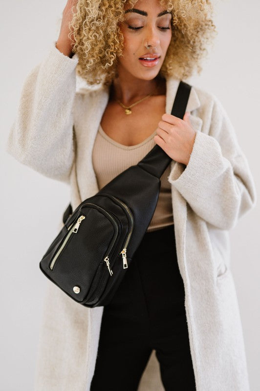 Vegan Leather Camry Sling Crossbody Bag