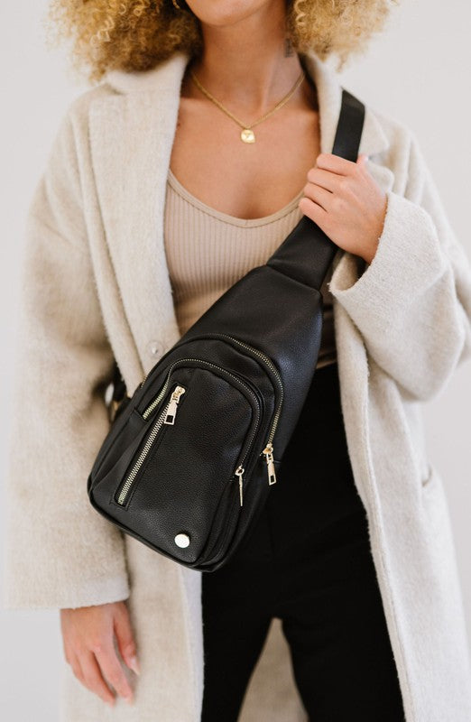 Vegan Leather Camry Sling Crossbody Bag