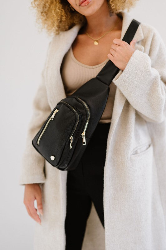 Vegan Leather Camry Sling Crossbody Bag