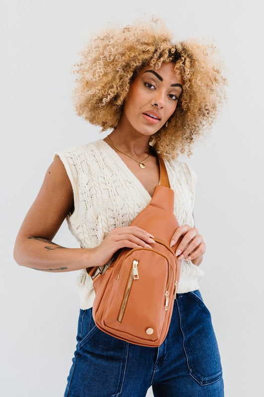 Vegan Leather Camry Sling Crossbody Bag