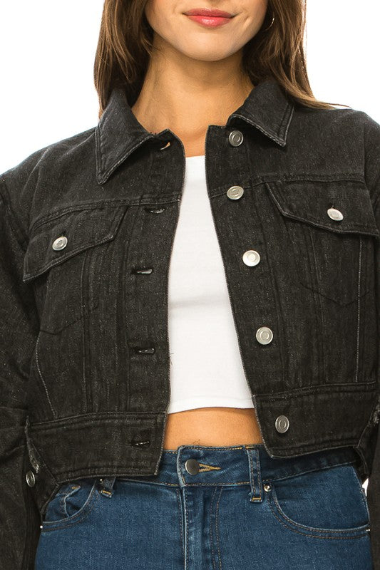 Women's Washed Denim Jacket king-general-store-5710.myshopify.com