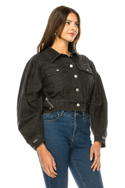 Women's Washed Denim Jacket king-general-store-5710.myshopify.com