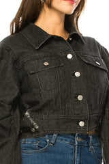 Women's Washed Denim Jacket king-general-store-5710.myshopify.com