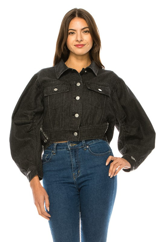 Women's Washed Denim Jacket king-general-store-5710.myshopify.com