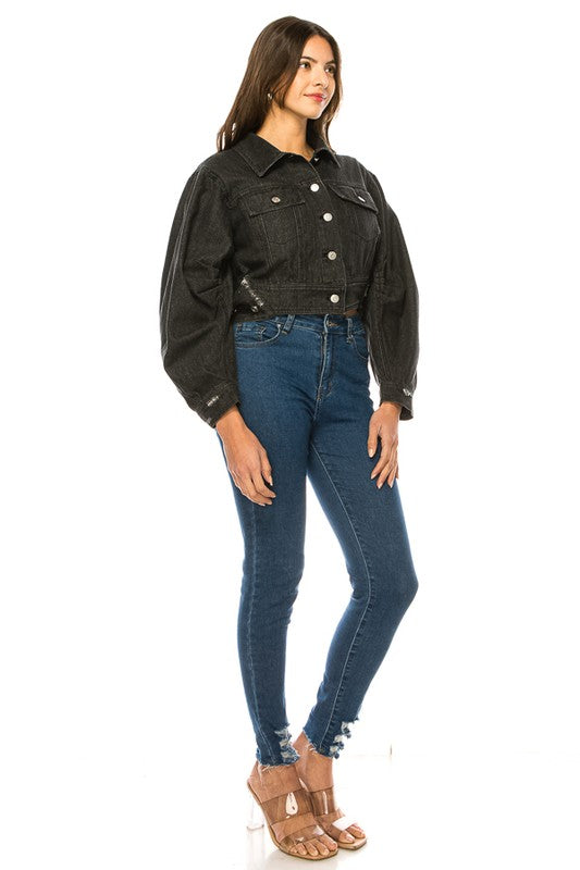 Women's Washed Denim Jacket king-general-store-5710.myshopify.com