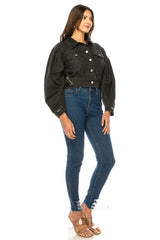 Women's Washed Denim Jacket king-general-store-5710.myshopify.com