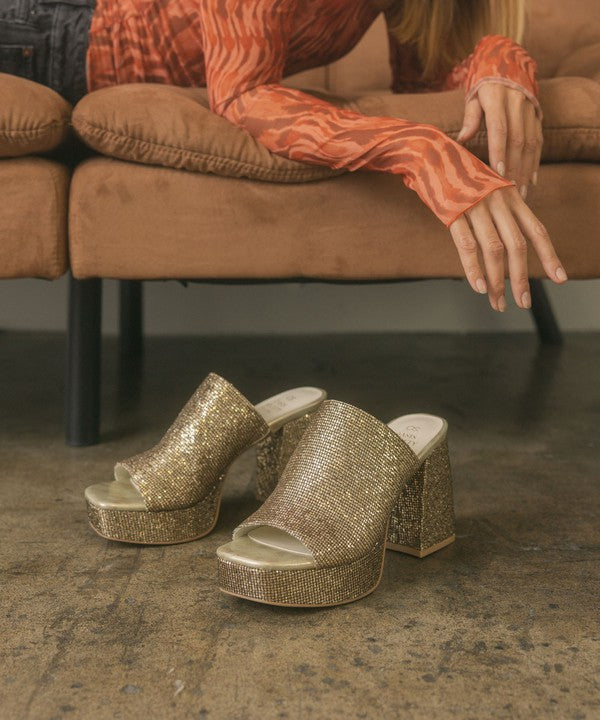 Oasis Society Crystal - Sparkling Platform Slide king-general-store-5710.myshopify.com