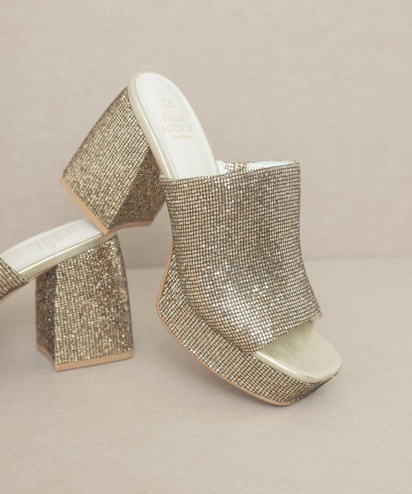 Oasis Society Crystal - Sparkling Platform Slide king-general-store-5710.myshopify.com