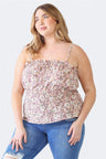 Zenobia Plus Size Frill Floral Square Neck Cami