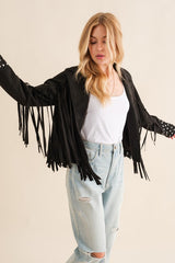 Studded Fringe Open Western Jacket king-general-store-5710.myshopify.com